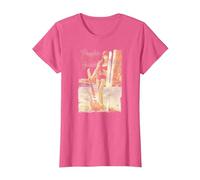 Fender 12 String Jazzmaster Guitar and Girl Beach T-Shirt, Femme, Rose Chiné, 3XL