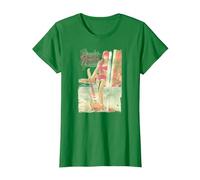 Fender 12 String Jazzmaster Guitar and Girl Beach T-Shirt, Femme, Vert Kelly, M