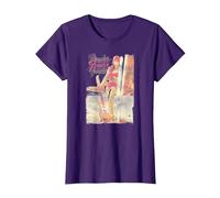 Fender 12 String Jazzmaster Guitar and Girl Beach T-Shirt, Femme, Violet, M