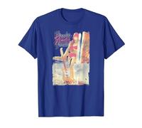 Fender 12 String Jazzmaster Guitar and Girl Beach T-Shirt, Homme, Bleu Royal, M