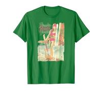 Fender 12 String Jazzmaster Guitar and Girl Beach T-Shirt, Homme, Vert Kelly, 3XL