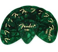 Fender 351 Classic Celluloid Picks 12-Pack (Couleurs assorties) Green Moto (Thin) - Lot de 12 médiators