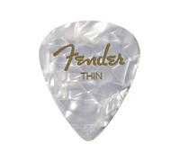 Fender 351 Classic Celluloid Picks 12-Pack (White Moto) Thin- Lot de 12 médiators