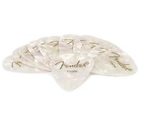 Fender 351 Classic Celluloid Picks 12-Pack (White Moto) Thin- Lot de 12 médiators