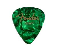 Fender 351 Classic Médiators Celluloid Heavy Green Moto 12x | Lot de 12 médiators heavy, celluloid classique, idéal guitare électrique, débutants & confirmés, couleur Green Moto