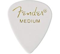 Fender 351 Classic Médiators Celluloïd Medium Blanc 12x | Lot de 12 médiators medium, celluloïd classique, forme 351, guitare électrique & acoustique, idéal débutants