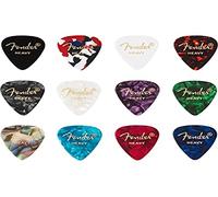 Fender©"351 Medley" Médiators en celluloïd pour Guitare et Basse - Couleurs variées - Heavy - Set de 12