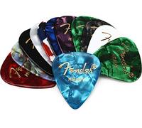 Fender©"351 Medley" Médiators en celluloïd pour Guitare et Basse - Couleurs variées - Heavy - Set de 12