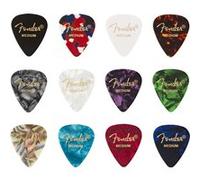 Fender Médiators 351 Shape – Celluloïd Medley – Paquet de 12 – Moyen