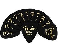 Fender® »351 SHAPE CLASSIC PICKS« Médiators en Celluloïd - Forme: 351 - Pack de 12 - Épaisseur: X-Heavy - Couleur: Noir