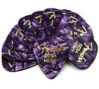 Fender® »351 SHAPE CLASSIC PICKS« Médiators en Celluloïd - Forme: 351 - Pack de 12 - Épaisseur: X-Heavy - Couleur: Purple Moto