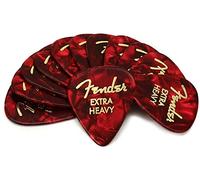 Fender® »351 SHAPE CLASSIC PICKS« Médiators en Celluloïd - Forme: 351 - Pack de 12 - Épaisseur: X-Heavy - Couleur: Red Moto