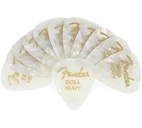 Fender® »351 SHAPE CLASSIC PICKS« Médiators en Celluloïd - Forme: 351 - Pack de 12 - Épaisseur: X-Heavy - Couleur: White Moto