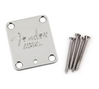 Fender 4-bolt American Guitar Neck Plate With ''fender Corona'' Stamp (chrome) PLAQUES G