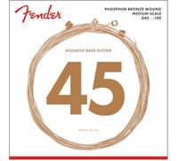 Fender 7060 Acoustic Bass Strings, Phosphor Bronze, .45-.100 Gauges, (4)