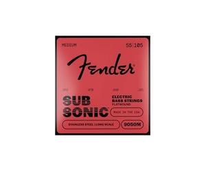 Fender 9050-M Cordes Basse Flatwound Acier Inoxydable 55-105 | Cordes basse flatwound, acier inoxydable, toucher doux, idéales jazz & studio, tirant médium 55-105, longue durée