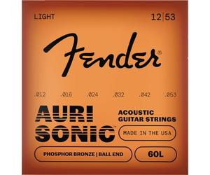 Fender AuriSonic 60L Cordes Guitare Acoustique Phosphor Bronze Light 12-53 | Sonorité chaude et équilibrée, tirant léger 12-53, idéale pour le fingerpicking