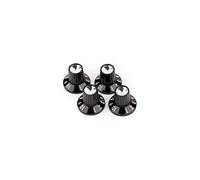Black/silver Skirted (1-10) PUSH-on Amplifier Knobs, Black (4)