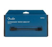 Fender BLOCKCHAIN PATCH CABLE KIT - MEDIUM PACK Patch Câbles set de 12 pièces, 4x10cm/6x15cm/1x20cm/1x60cm, Jack angulaire, Couleur: Noir