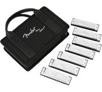Fender Blues Deluxe 7 Set, Collection Complète pour les Musiciens, Comprend Sept Harmonicas dans des Tonalités Différentes, Avec étui et 2 ans de Garantie