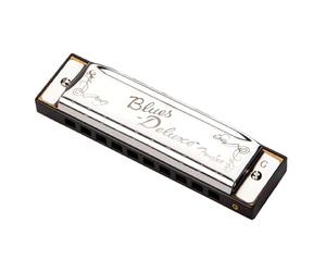 Fender Blues Deluxe Harmonica Diatonique e E, 10 Trous, Nickel Chrome | Étui inclus, plaques nickel chrome, idéal débutants & pros, blues & folk, son riche & expressif, diatonique 10 trous