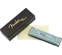 Fender Blues Deluxe Harmonica pour guitare e Do 10 trous, avec étui de transport en plastique rigide, Bleu daphné