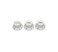 Fender Boutons de Pot Strat Volume & Tone Blanc 3x | Pièces de remplacement Strat, set volume & tone, compatible guitare électrique, finition blanche, installation facile