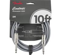 Fender Câble d'instrument de contour, câble de guitare, accessoire de guitare, droit/droit, argent inca, 3 m