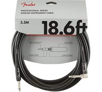 Fender Câble pour Instrument Professional Series noir - 5,6 mètres - droit,coudé, Parfait pour les Guitaristes et les Bassistes, ainsi que pour les Autres Musiciens