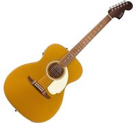 Fender California Deluxe Monterey E WN Aztec Gold Guitare Dreadnought acoustique-électrique
