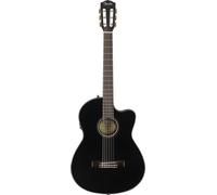 Fender CN-140SCE Guitare acoustique en nylon, touche en noyer, noir avec étui, Inclus des Cours Virtuels Gratuits sur Fender Play