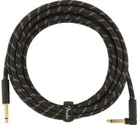 Deluxe Instrument Cable, Straight/Angle, 15' Black Tweed