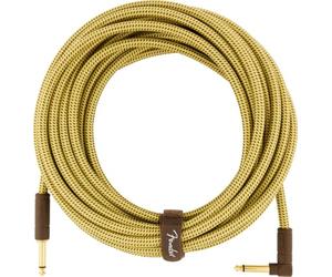 Fender Deluxe Câble Guitare Jack 6.35mm Blindé Tweed, 7,5m | Câble de guitare droit/coudé, cuivre sans oxygène, jacks 6,35 mm plaqués or 24 carats, idéal pour la scène et le studio