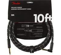 Fender Câble pour instrument Deluxe 10' coudé/droit Tweed noir