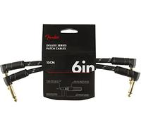 Fender Deluxe Câble Instrument Straight 6" 2x | Câble patch guitare électrique, connecteurs droits, pédalier, usage studio & scène, lot de 2, qualité Fender