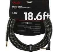 Fender Deluxe Instrument Cable, Straight/Angle, 18.6', Black Tweed