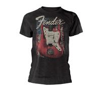 FENDER - DISTRESSED GUITAR (JAZZMASTER) GREY T-Shirt Small