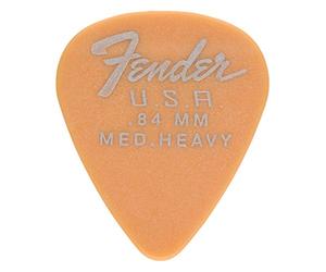 Fender Dura-Tone Médiators 351 Medium .84mm Butterscotch Blonde 12x | Lot de 12 médiators durables, calibre medium .84mm, forme 351, guitare électrique, accessoires guitare, résistants & précis