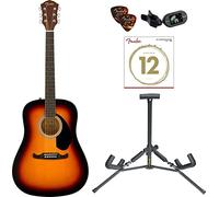 Fender FA-125 Dreadnought WN Sunburst Acústica Guitar Pack (Guitarra + Soporte + Afinador + Extra Cuerdas)