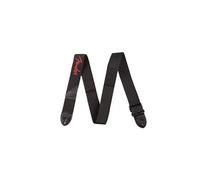 Fender Sangle de guitare en polyester, logo rouge, réglable 33"-53", noir