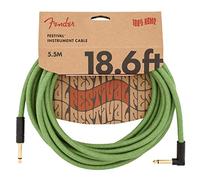 Fender Câble pour instrument Festival en chanvre 5,5 m droit/angle Vert
