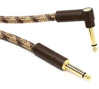Fender Festival Câble Instrument Chanvre Straight/Angle Brun 5.5M | Câble guitare écologique en chanvre, connecteurs droits/coudés, 5.5M, idéal scène, durable, Fender Festival
