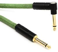 10' Angled Festival Instrument Cable, Pure Hemp, Green