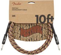 10' Festival Instrument Cable, Pure Hemp, Rainbow