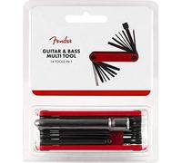 Fender Guitar,Bass Multi-Tool, 14-in-1 Maintenance Tool with Hex Wrenches, Screwdrivers, Truss Rod Socket, Durable Chrome Vanadium, Compact Design, Red