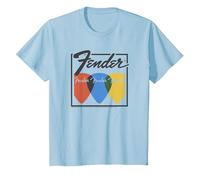 Fender Guitar Picks Vintage Border Break Poster T-Shirt, Enfant, Bleu Céleste, 10 Ans