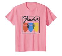 Fender Guitar Picks Vintage Border Break Poster T-Shirt, Enfant, Rose, 4 Ans