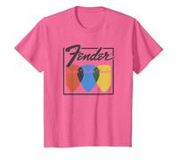 Fender Guitar Picks Vintage Border Break Poster T-Shirt, Enfant, Rose Chiné, 6 Ans