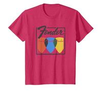 Fender Guitar Picks Vintage Border Break Poster T-Shirt, Enfant, Rouge Chiné, 6 Ans