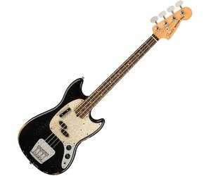 Fender JMJ Road Worn Mustang Bass RW Black Basse électrique